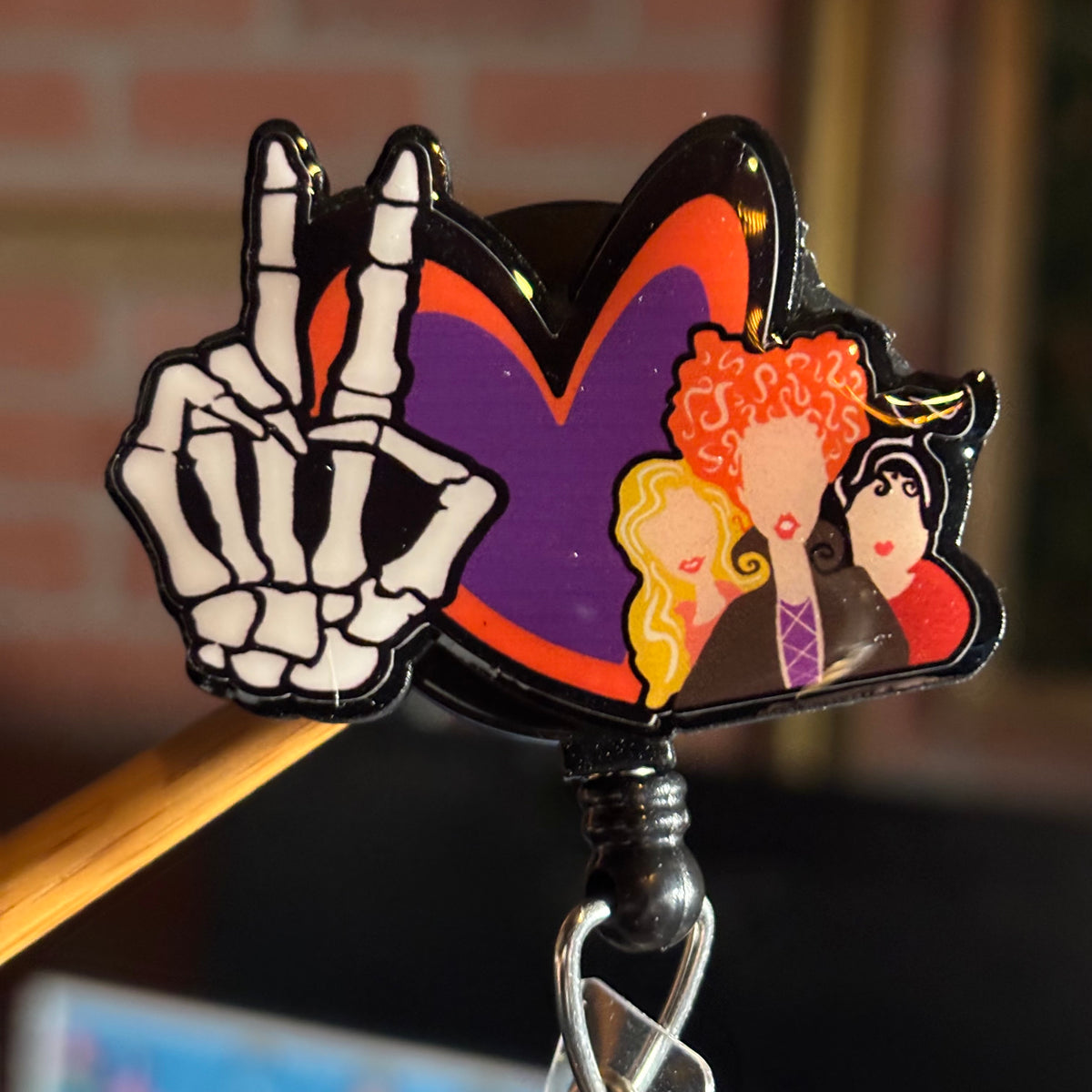 Halloween Peace Love and Witches Badge Reel