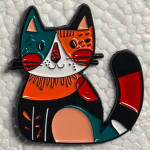 Colorful Art Cat Pin