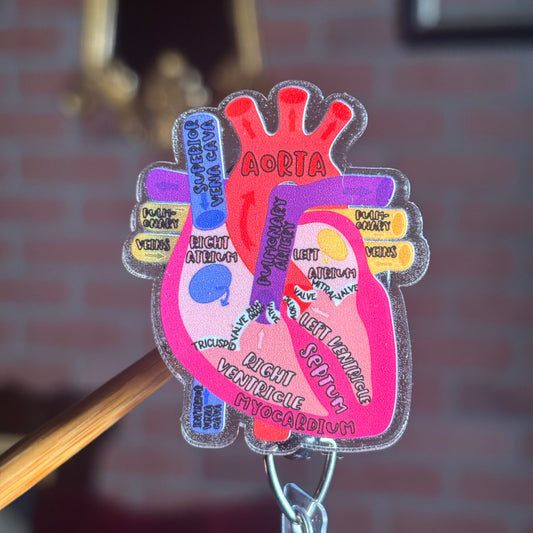 Labeled Heart - Acrylic Badge Reel