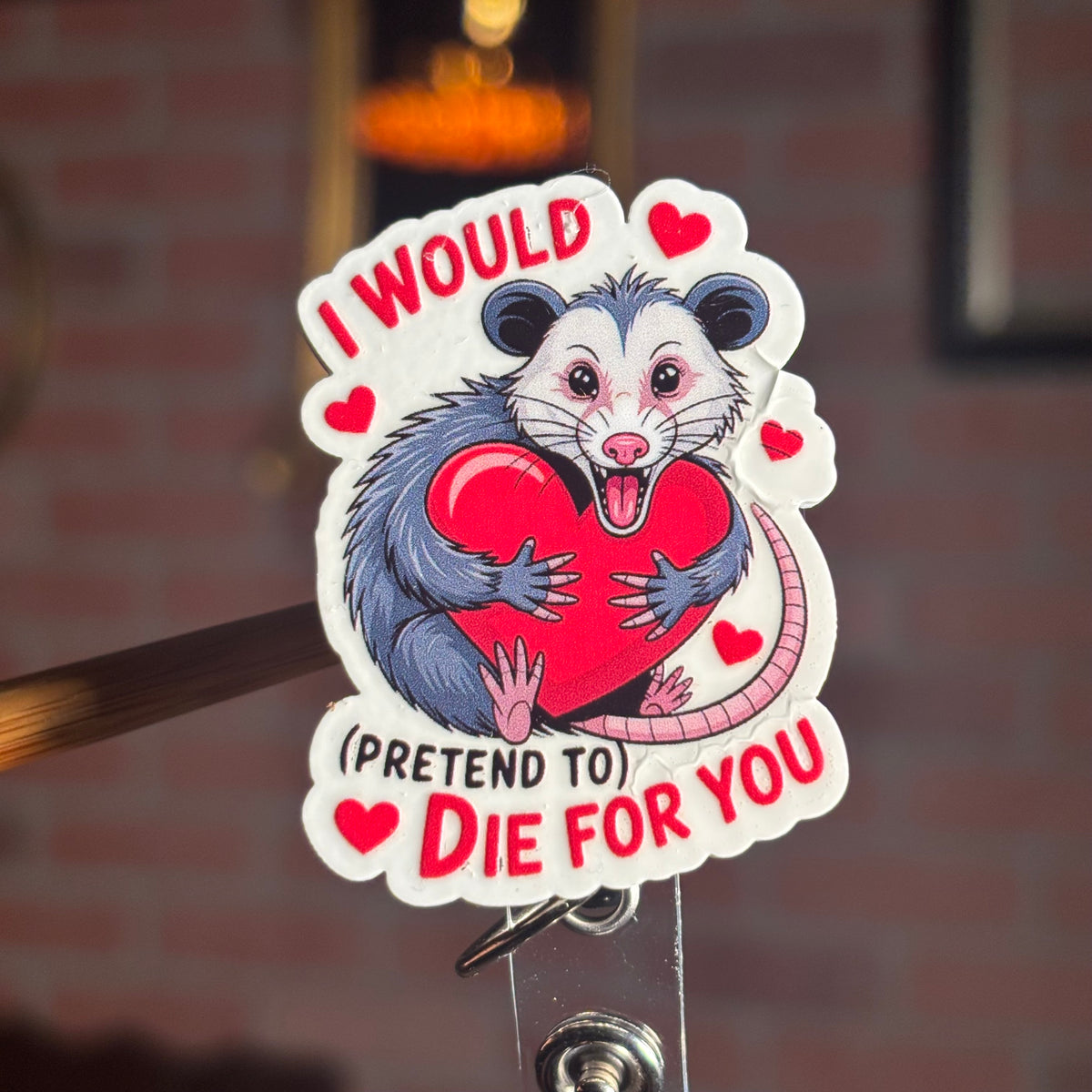 Possum - Acrylic Badge Reel