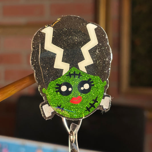Halloween Bride of Frankenstein Badge Reel