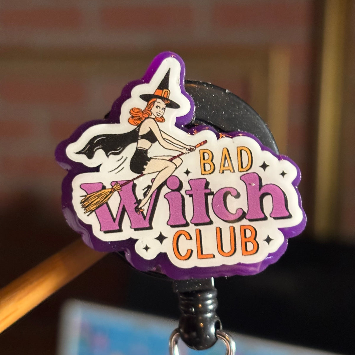 Halloween Bad Witch Club Badge Reel