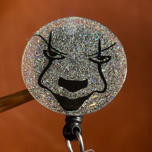 Halloween Round Clown Face Badge Reel