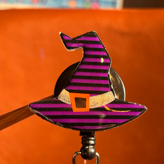 Halloween Witch Hat Badge Reel
