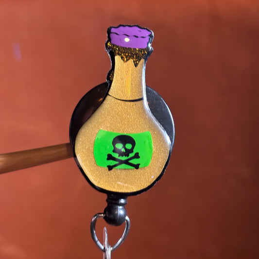 Halloween Poison Vial Badge Reel
