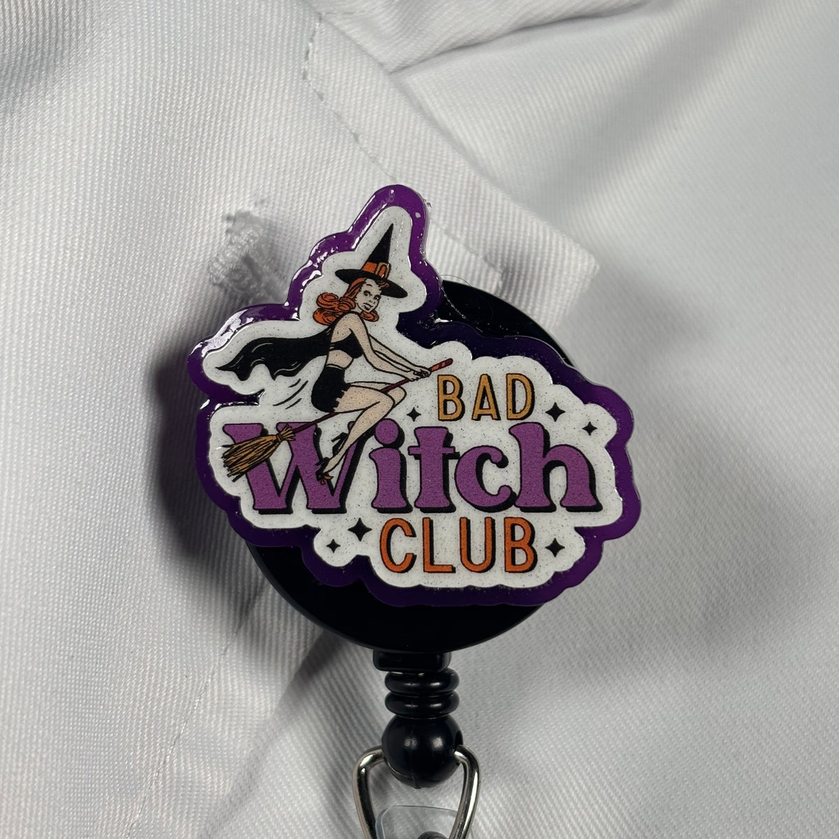 Halloween Bad Witch Acrylic Badge Reel