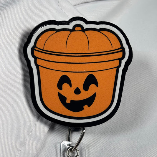 Pumpkin Bucket Badge Reel
